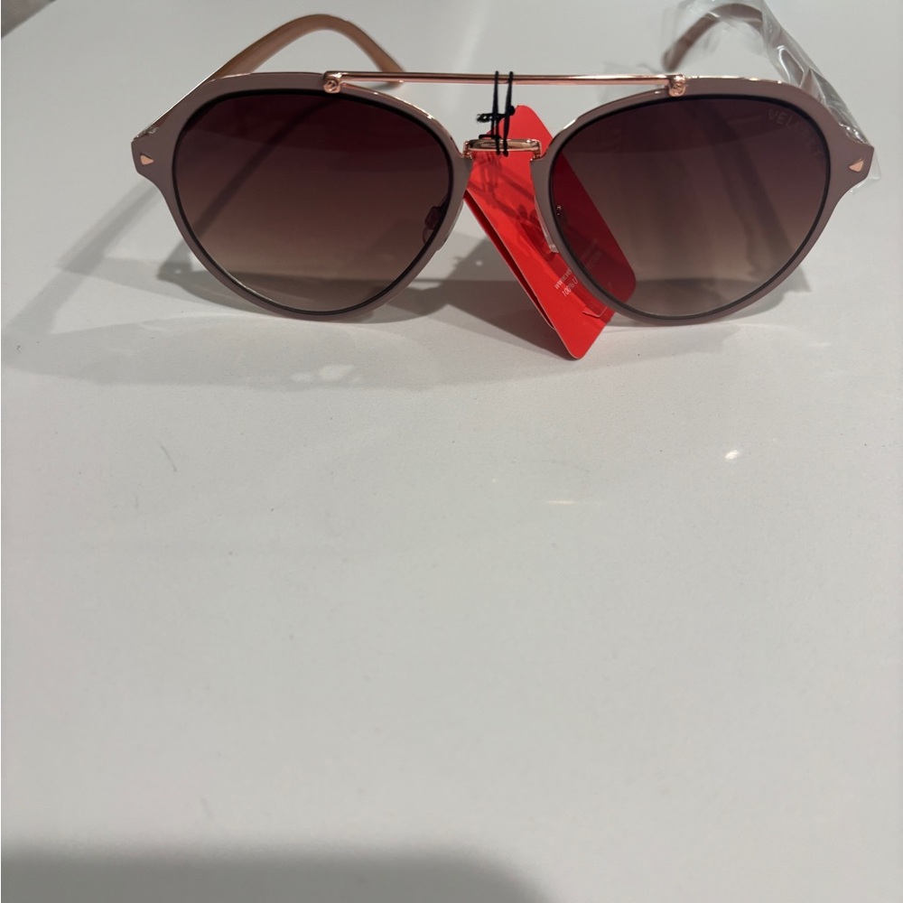 Velvet Trends - 100% UV Protection Vogue Gold and Brown Aviator Sunglasses